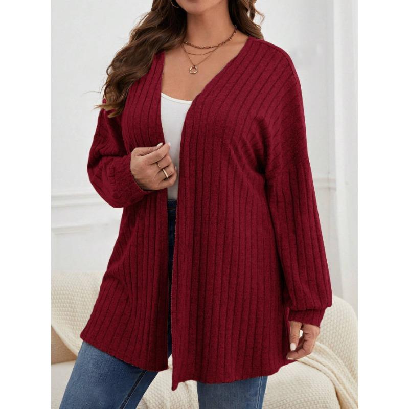 Women S Long Sleeve Solid Color Loose Knit Cardigan Coat