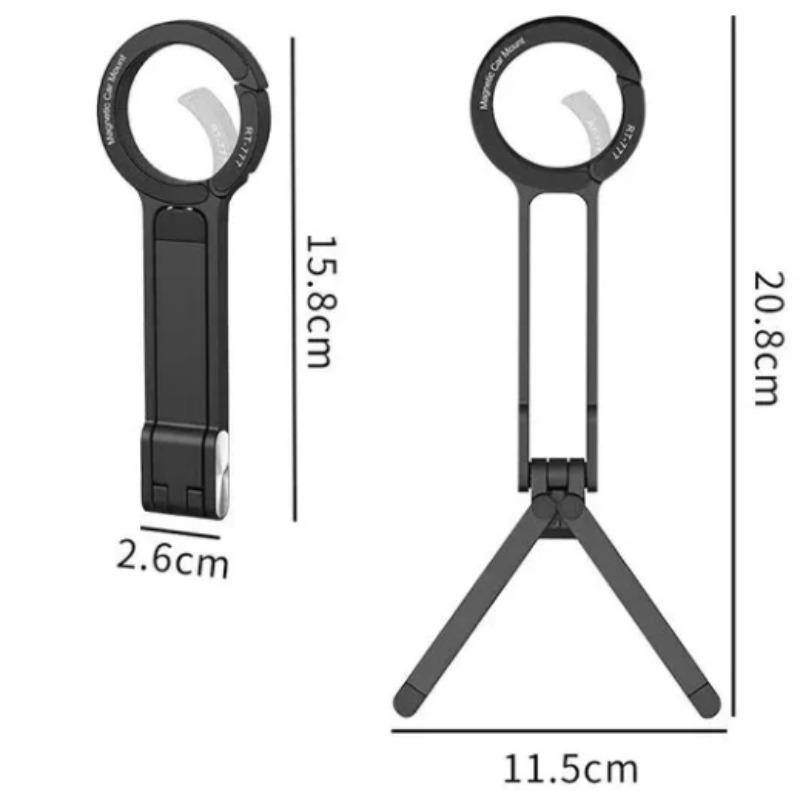 Karabinou upevněný stativ na telefon pro iPhone Přenosný oboustranný magnetický stativ Stolní držák Držák telefonu