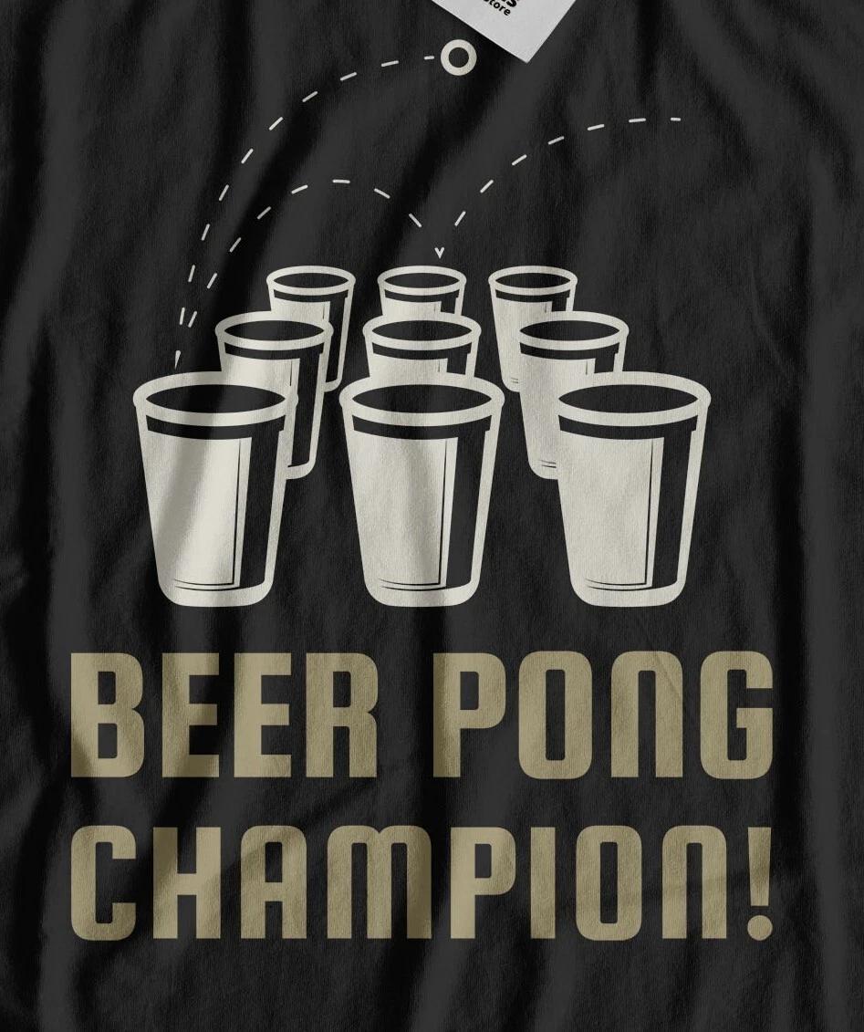 Unisex Beer Pong Champion T-Shirt University Drinking Game Gifts & Drinker Tee S