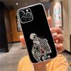 Skeleton Art Phone Case Carcasa Funda For iPhone 17 Pro Max Air 16 15 14 13 Pro Max 15 16 Pro 15Plus 16E Case