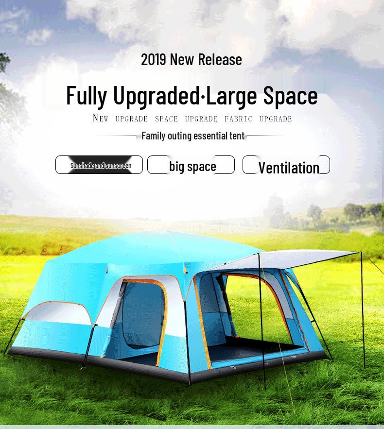 Prostorný luxusní kempingový stan pro více osob: Dva pokoje, obytný prostor, pro 4, 8 nebo 10 osob, silný voděodolný design