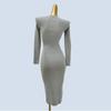 French Retro Design Long Overknee Sweater Dress Silm Slimming and Tight Hip Knitwear Dress Female Fall and Winter