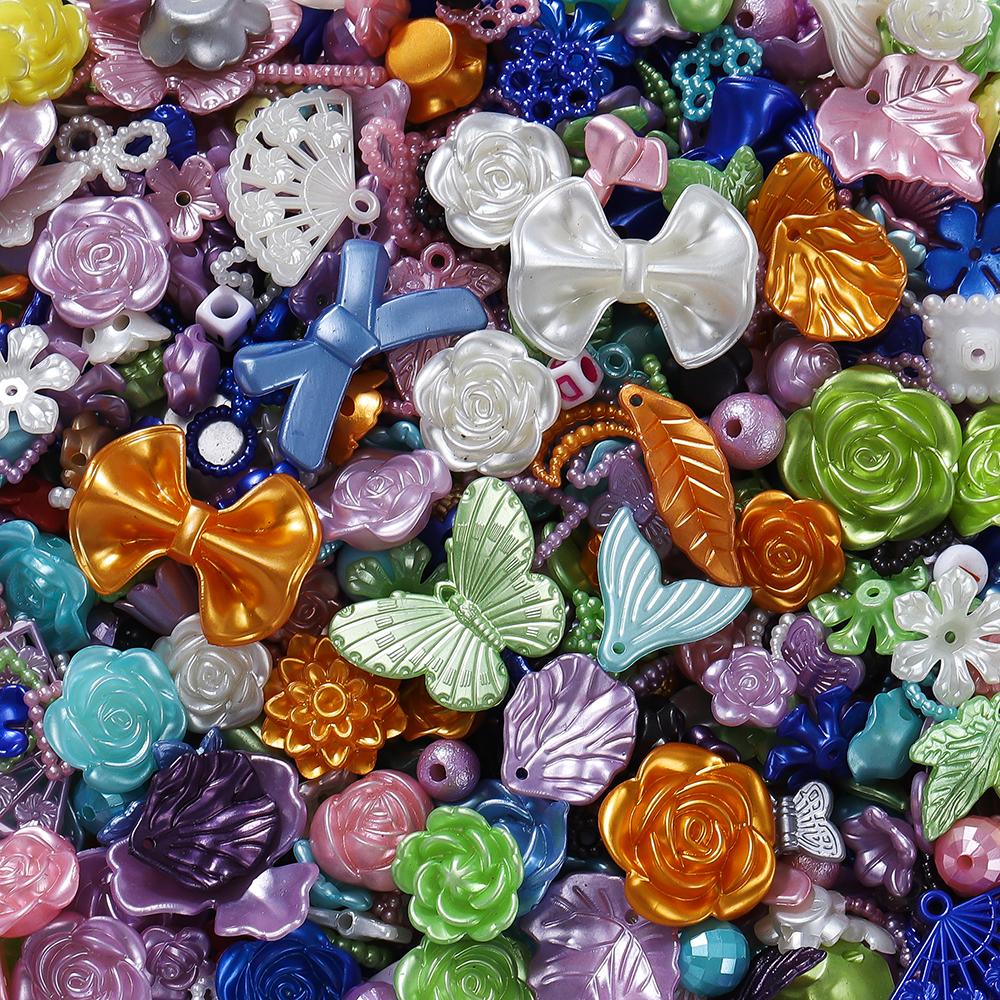 30g Colorful Mixed Butterfly Shell Acrylic Bead Loose Spacer Beads for DIY Necklace Bracelets Jewelry Making Accessories