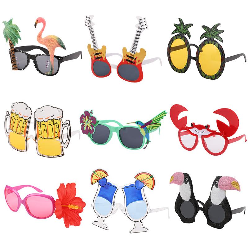 2-9Pcs Hawaiian Glasses Kit Luau Summer Birthday Decoration Tropical Party Favors Funny Sunglasses Props Beach Wedding Supplies