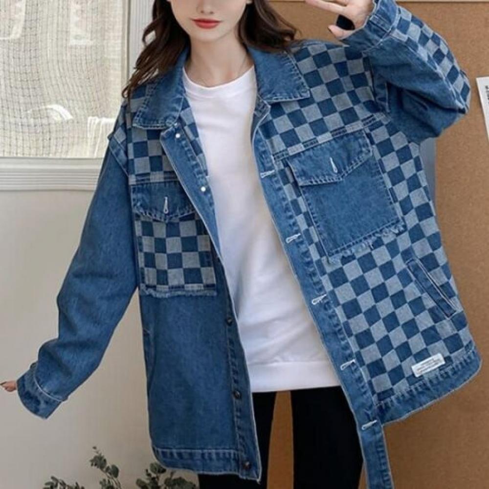 Navava Retro Point Long Sleeve Denim Jacket Nc344