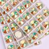 High Quality Rivoli 80+ Colors Rhinestones Crystal AB Sew-on Glass Gems Clothing Flatback Sewing Stones Women Bling Bling Shine
