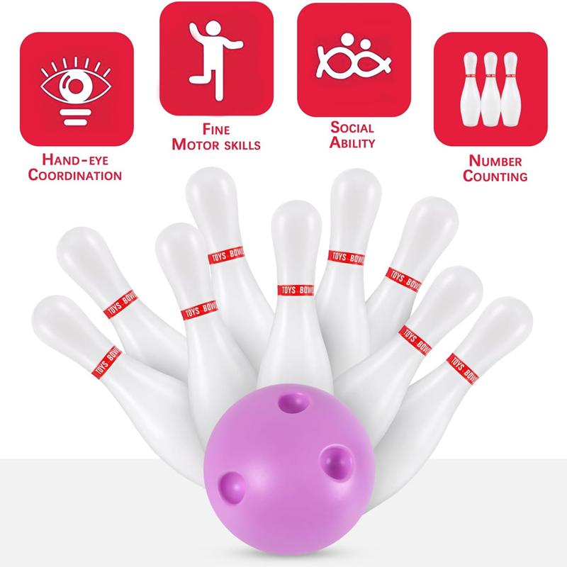 Light Up Bowling Set Bowling Pins Games For Kids Toddler Bowling Ball Set Glow In The Dark Games Parent Children Interactive Toy