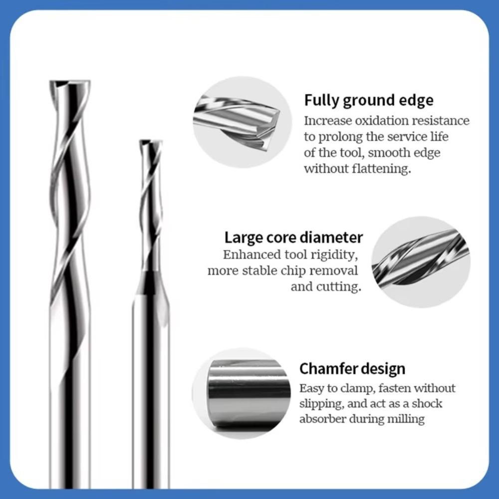 1/8"(3.175mm) Shank Carbide Spiral Cutters Up Cut CNC Router Bit Wood End Mill Density Board
