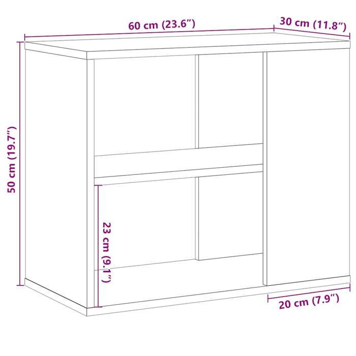 VidaXL Armoire latérale chêne artisanal 60x30x50 cm bois d'ingénierie 856493