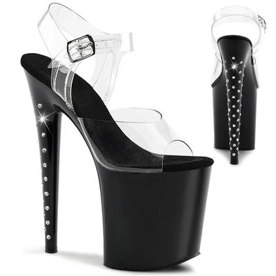 Modă 20cm Toc Decorativ cu Strasuri Platformă Impermeabilă Sandale cu Toc Înalt/Pantofi de Mers Model Pole Dance cu Toc Înalt papuci