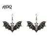 Unique Dark Aesthetic Jewelry Gothic Bat Halloween Accessory Vintage Punk Necklace Viking Durable Vampire Style Accessories Dangle Drop Earrings for