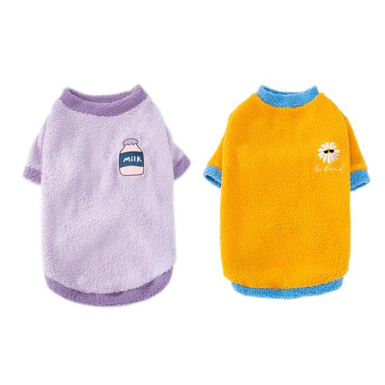 Ubranka dla zwierząt Wygodna ciepła zimowa bluza dla zwierząt Wzór z kreskówek Jasny kolor Stylowy