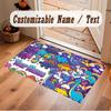 Dinosaur Theme Soft Crystal Velvet Rug Custom Name & Text Print Non Slip Floor Rug for Bedroom Living Room