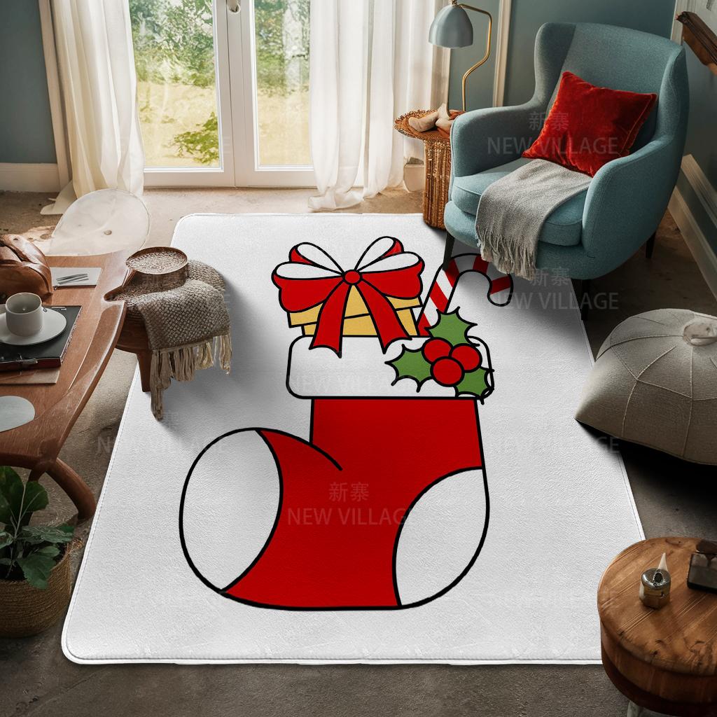 House Entrance Carpet Home Door Mat Living Room Bath Foot Bathroom Non-slip Water Absorption Rugs Bath Merry Christmas Winter