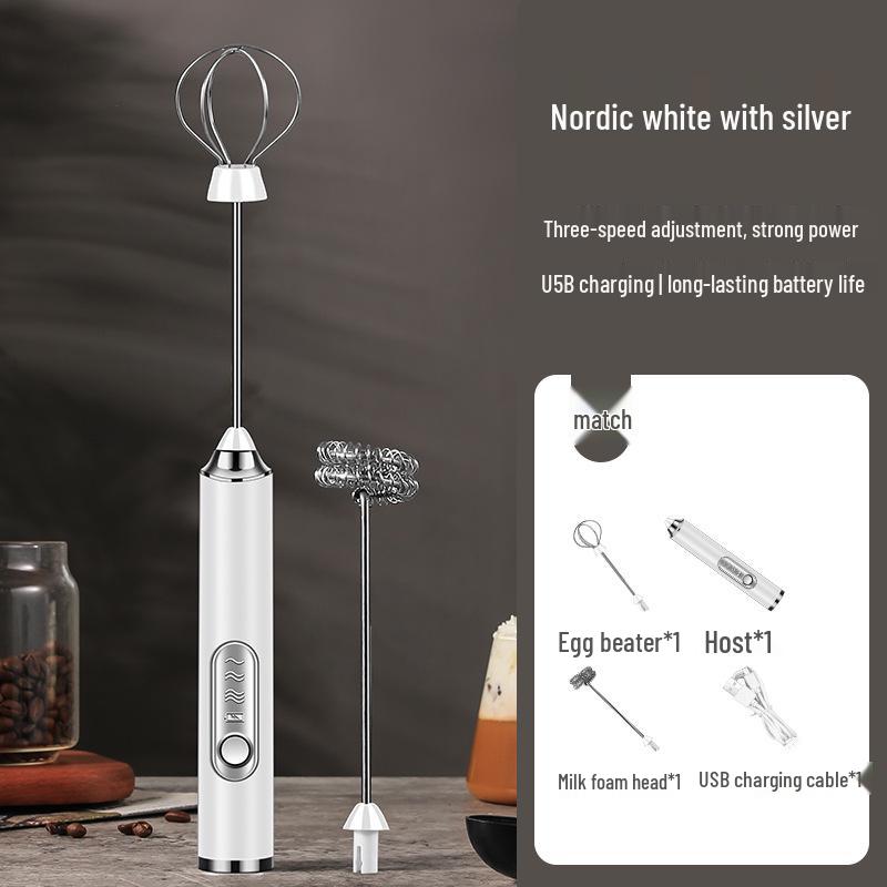 Cordless Handheld Electric Milk & Coffee Frother - Whisk & Mixer