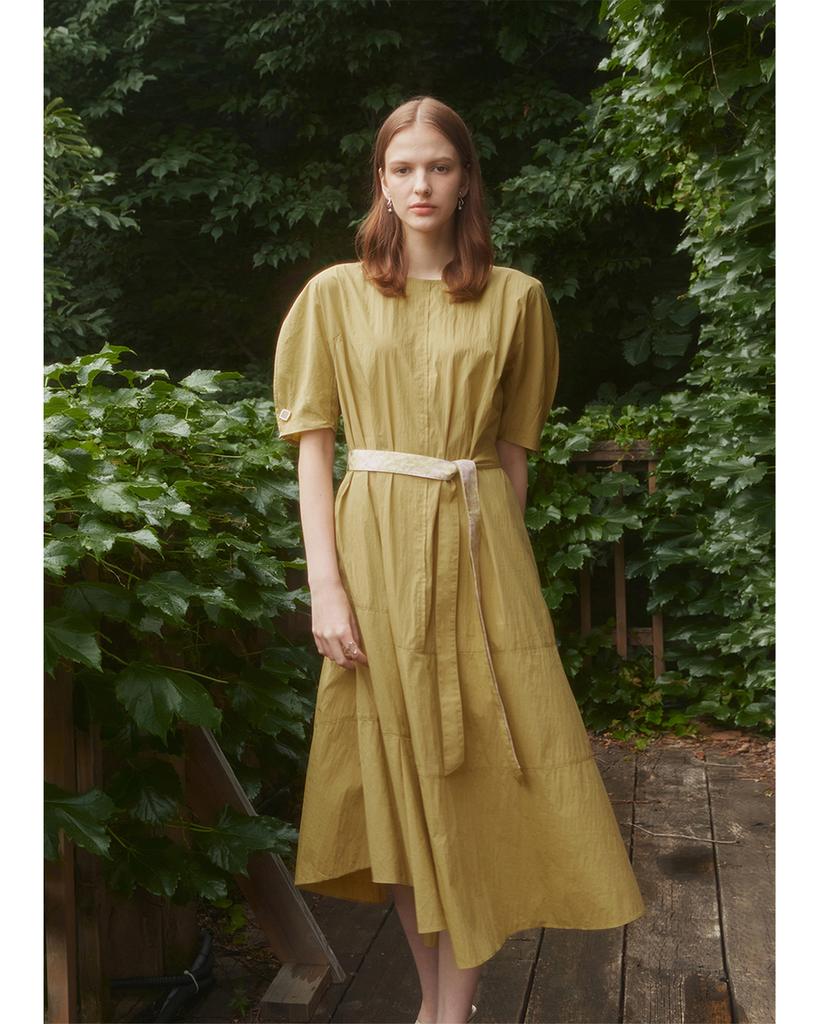 Myue Asymmetrical Hemline Dress Olive Green