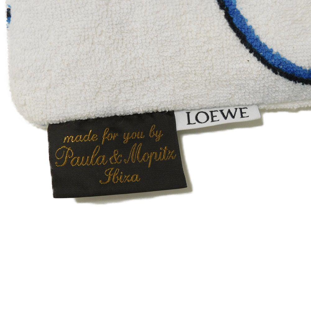 Used 12695 Drawstring Large Bag 7922 Logo Towel Multicolor Calfskin Tan Drawstring Bag Paula's Ibiza Pile White Unisex