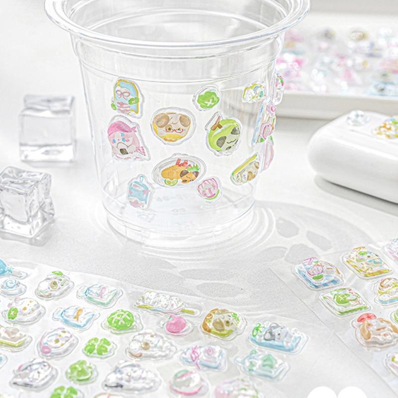 Cartoon Sticker 3D Stereoscopic Sticker Reward Sticker Bottle Sticker Decorative Sticker for Journal