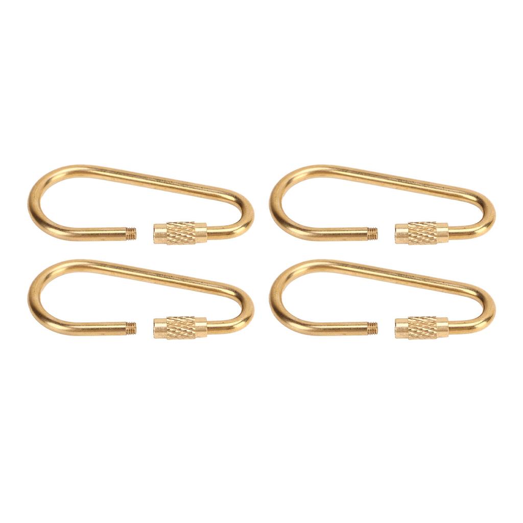 Screw Lock Keychain Hook DIY 4 PCS Brass Screw Lock Clip for Hanging Keys Bottles Connecting Tents