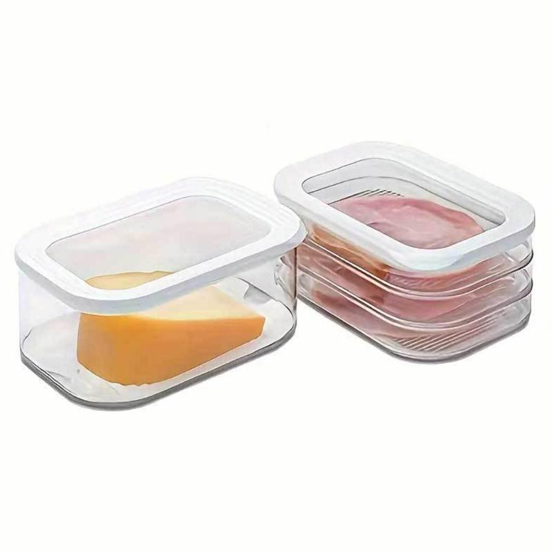 Portable Cold Cut Storage Container Refrigerator Safe Lunch Meat Box with Lid Flavor and Freshness Preserving Holder