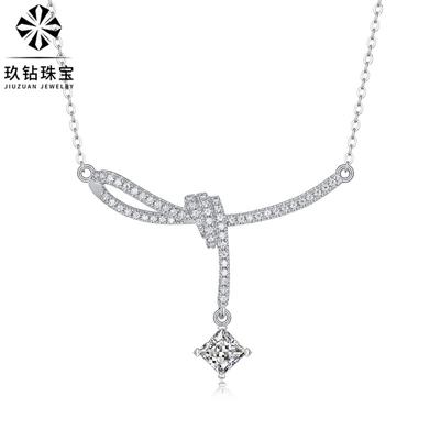 S925 Silver Pendant Moissanite Necklace Fashion Ladies Collarbone Chain
