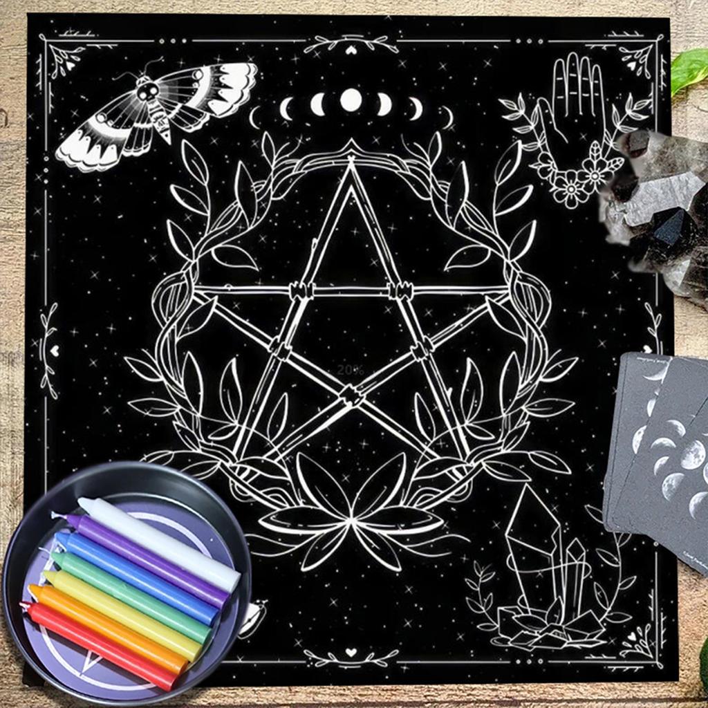 Astrology Tarots Table Altar Cloth Metaphysical Board Game Mat Pendulum Divinations Altar Tablecloth Board Game Card Pad