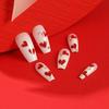 24pcs Detachable Ballerina Almond French Valentine's Day Fake Nails Love Heart