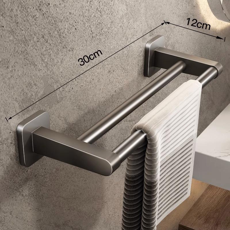 Banyo Havlu Tutucu Beyaz Sondaj Olmadan Banyo Siyah Havlu Askısı Havlu Çubuğu Kendinden Yapışkanlı Banyo Havlu Askısı Havlu Demiri