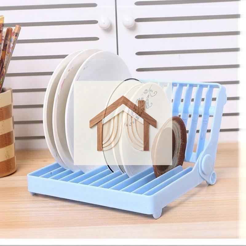 Foldable Dish Drainer Rack Easy to Assemble Kitchen Organizer Space Saving Plate Holder for Apartment