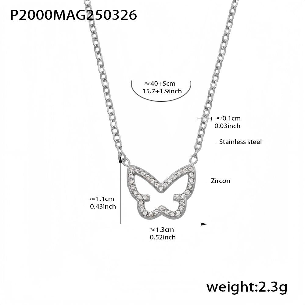 Qiong Yao Butterfly Pendant Necklace - Chic Stainless Steel Luxury for Trendsetters