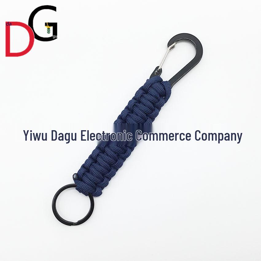 Paracord Woven Keychain with Black Mountaineering Clip for Outdoor Use