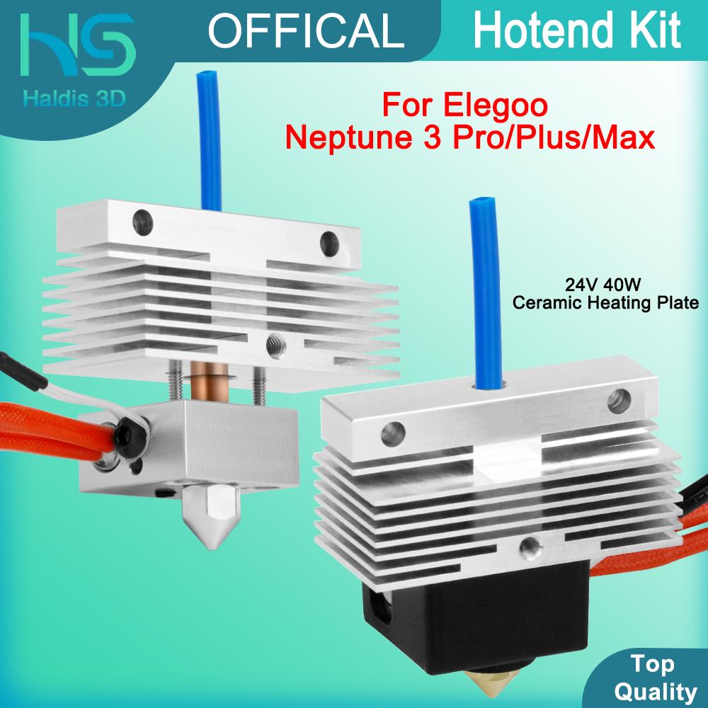 Elegoo Neptune 3 Pro /Plus /Max için Yükseltilmiş Hotend Kiti 24V 40W Seramik Isıtma Plakalı Hot End 3D Yazıcı Parçası Nozul ile Montaj