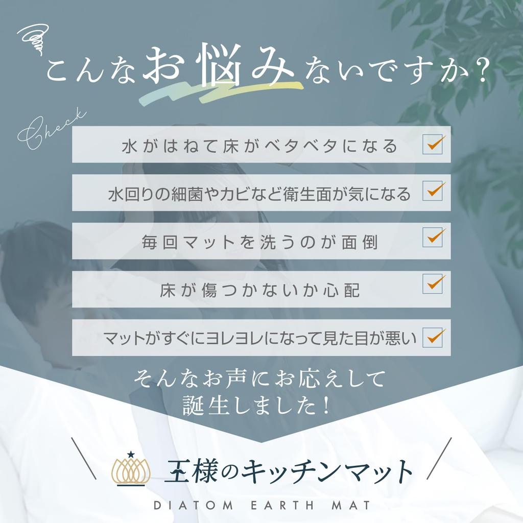 King's Kitchen Mat [Improved! Twice as Absorbent, Softer and Fluffier] Diatomaceous Earth Bath Mat, Washable, Soft, Quick-Drying, Stylish, Safe for Ba