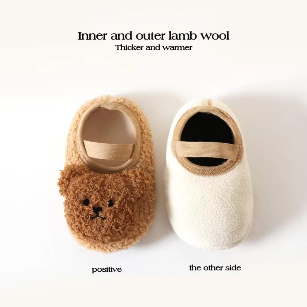 Cute Cartoon Bear Baby Slippers Winter Warm Baby Boat Sock New Infant Floor Socks