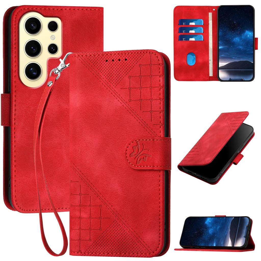 Cards Solt Emboss Butterfly Flip Leather Case For Samsung Galaxy S24 Ultra S23 Plus S22 S21 A55 A15 A35 A54 A14 A24 Bag Cover