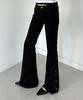 Millieonkoleu Studded Black Slim Cotton Bootcut Pants