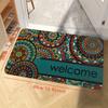 Floral Monogram Welcome Doormat, Colorful Front Entrance Mat, Durable Polyester Indoor Outdoor Rug for Stylish Home Decor