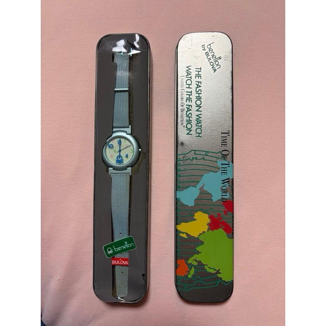 Used [Rare/with case] Benetton Bulova 90s Time Of The World