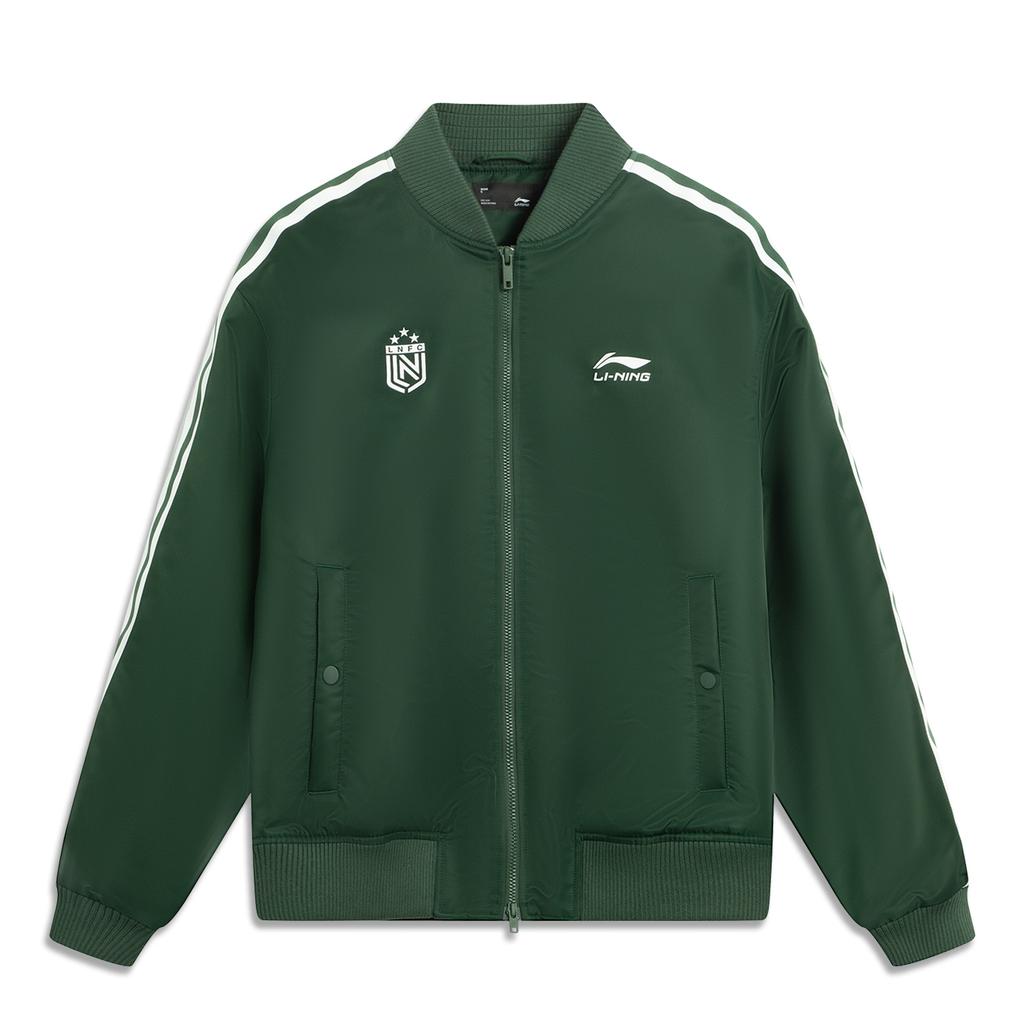 Li Ning Sports Lifestyle Series Loose Simple Printed Comfortable Casual Versatile Baseball Collar Cotton Jacket Unisex Jacket AJMV295-4