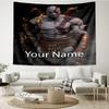 Custom Name God of War Print Tapestry, Backdrop, Easy Setup, Ideal for Bedroom, Office & Living Room, with Aesthetic Wall Hanging Decor.