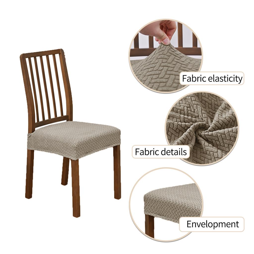 1Pc Home Chair Cushion Cover Removable Anti-Dust Chair Cushion Slipcovers Jacquard Dining Chair Seat Cover Elastic Chair Case