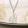 Mom and Father Daughter Sun Family Necklace Stainless Steel Chain Children Silver Color Pendant Jewelry Women Mother's Day Gift