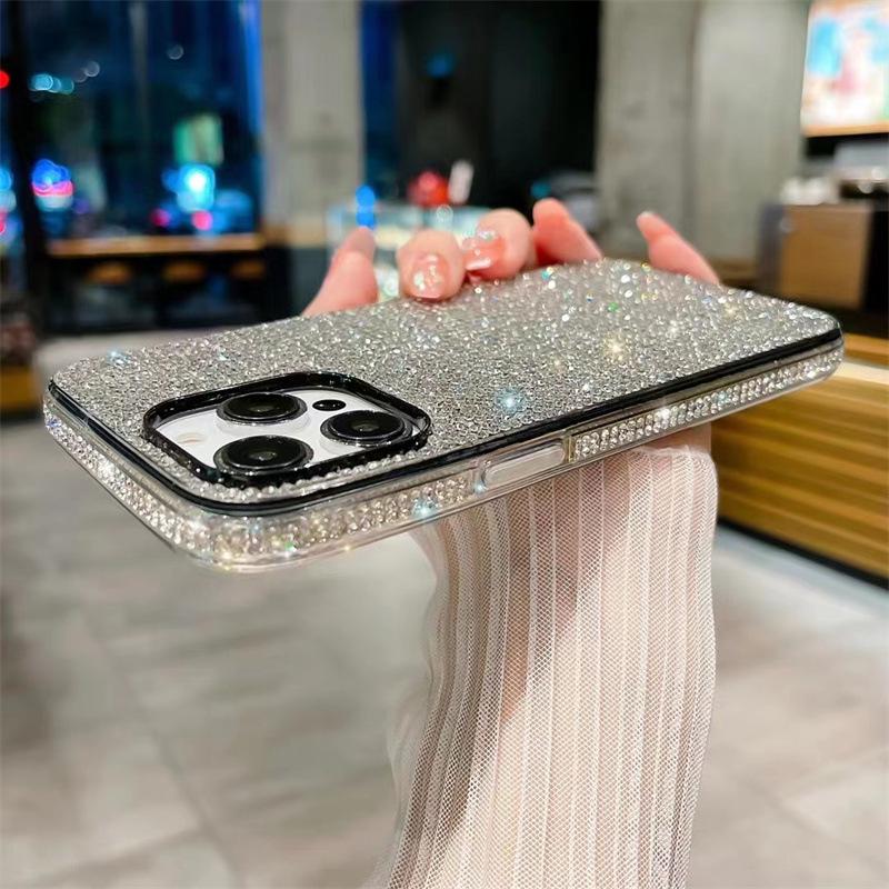 Custodia Lussuosa Antiurto con Strass per Apple 12/13/15/16 Pro/Plus