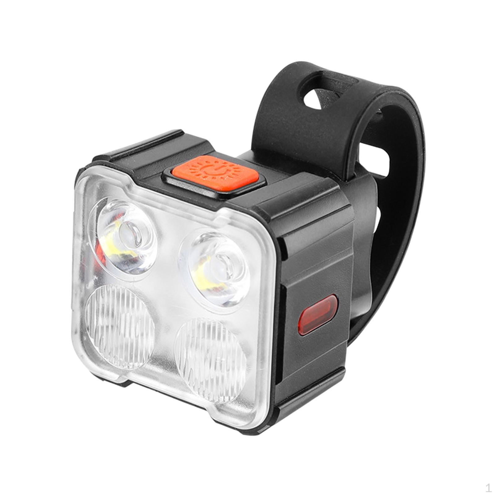 

LED , Bike Front Rear Light Super Bright Flashlight Headlight for Cycling 4 Lights Black