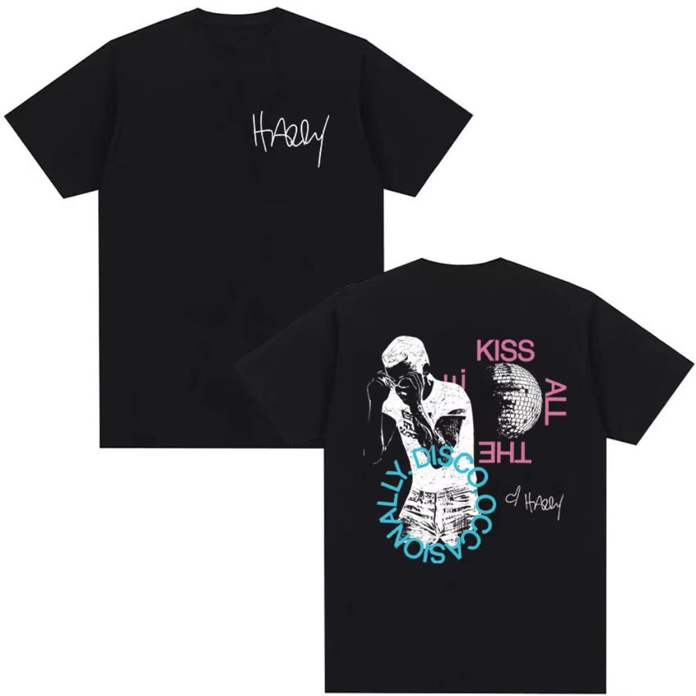 

Harry Styles Merch T Shirt Kiss All The Time Disco Occasionally Tour 2026 New T-shirts Men Hip Hop Retro Cotton Short Sleeve Tee S