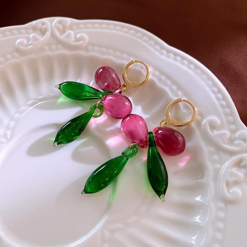 

Ретро Геометрические Цветные Стеклянные Серьги-Каффы - Женская Французская Элегантность