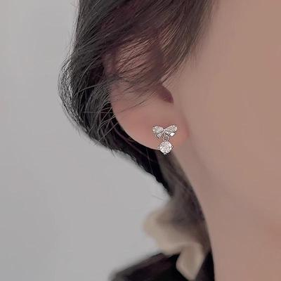 Koreanische Elegante Quasten Zirkon Schleifen Ohrringe - Damen Modetrend
