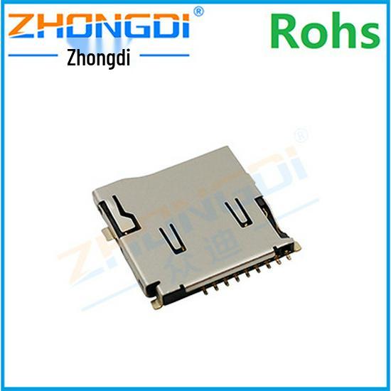 TF-002-P Spring-loaded 9P MicroSD (TF) Card Socket