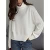 Women S Short High Neck Loose Knit Sweater Casual Autumn Winter Top