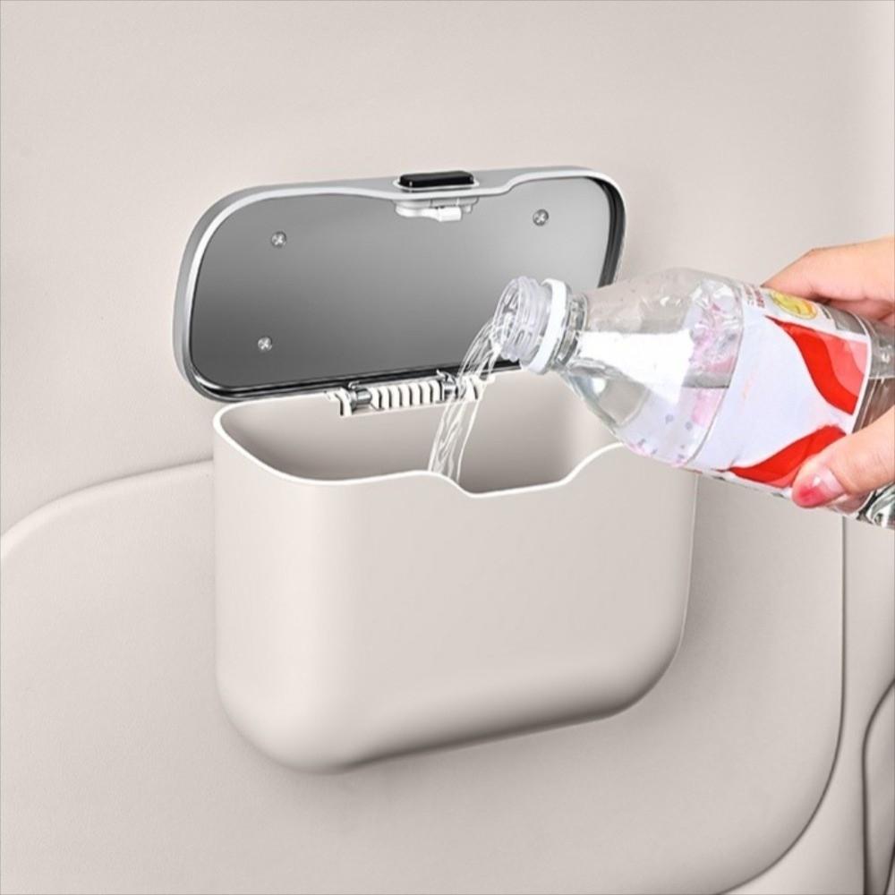 Leak-proof Car Trash Can with Lid Button Multi-functional Organizer Box  for Wet and Dry Use